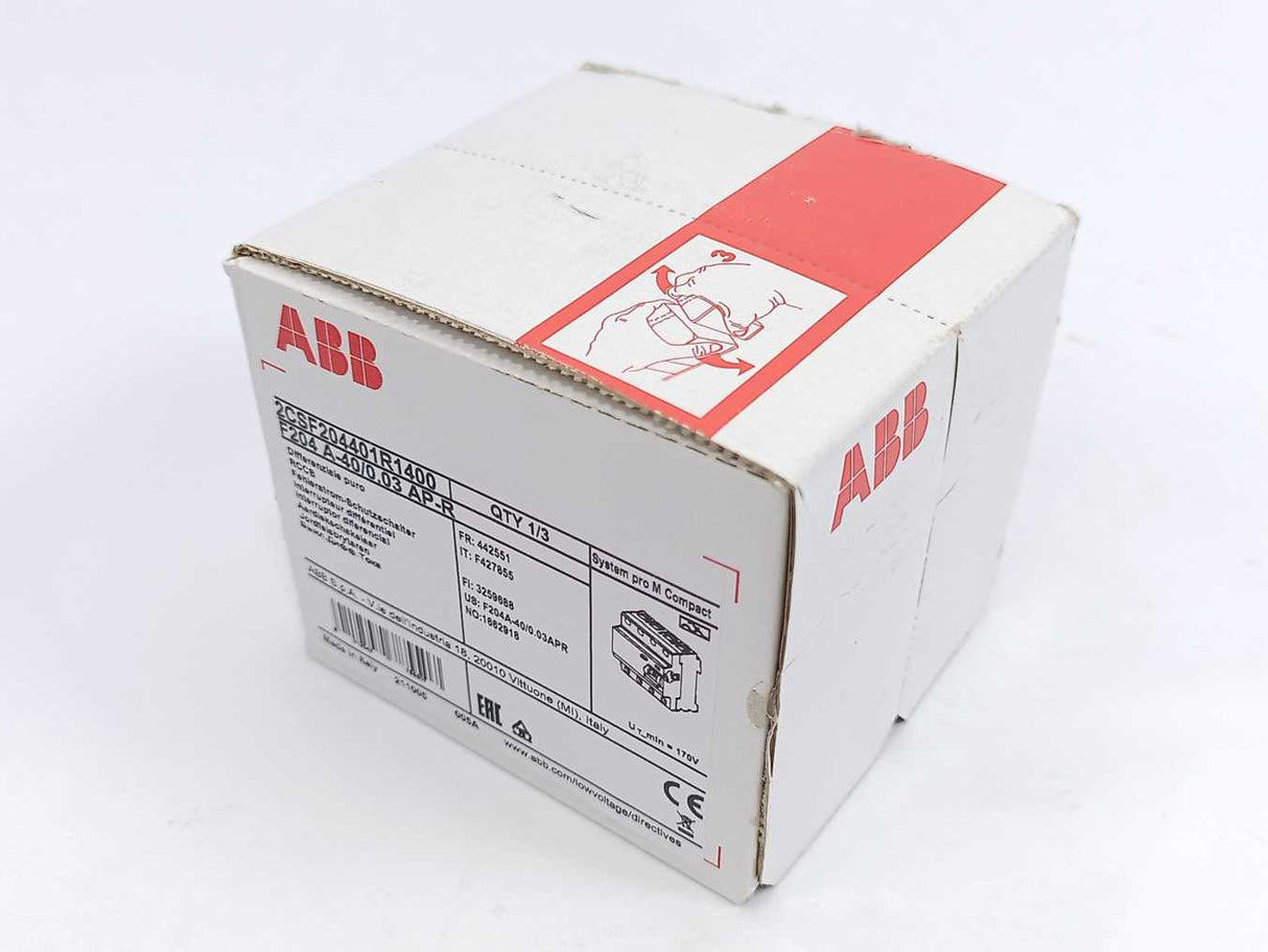 ABB 2CSF204401R1400 F204 A-40/0.03 AP-R Residual Current Circuit Breaker