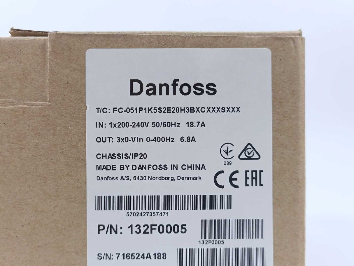 Danfoss 132F0005 VLT® Micro Drive FC-051P1K5S2E20H3BXCXXXSXXX
