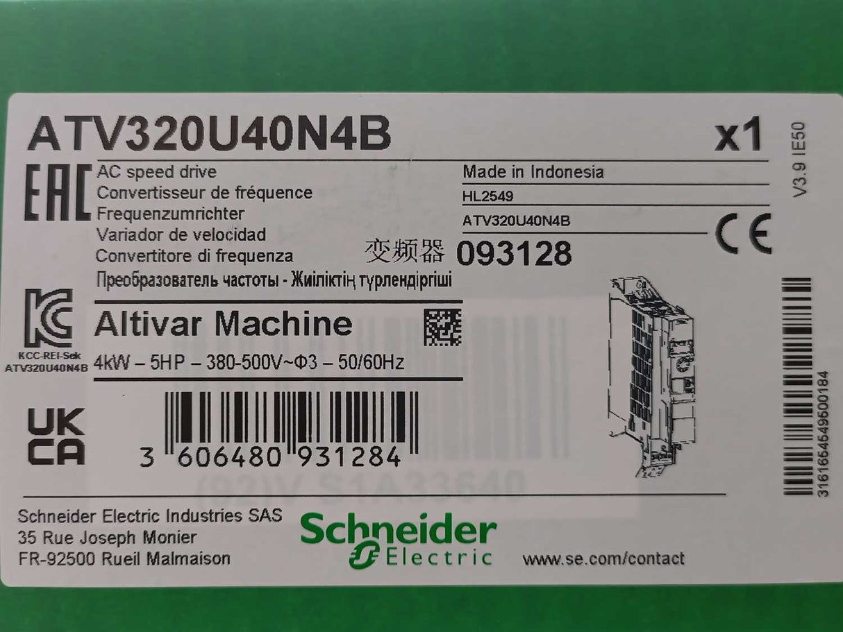Schneider Electric ATV320U40N4B AC Speed Drive