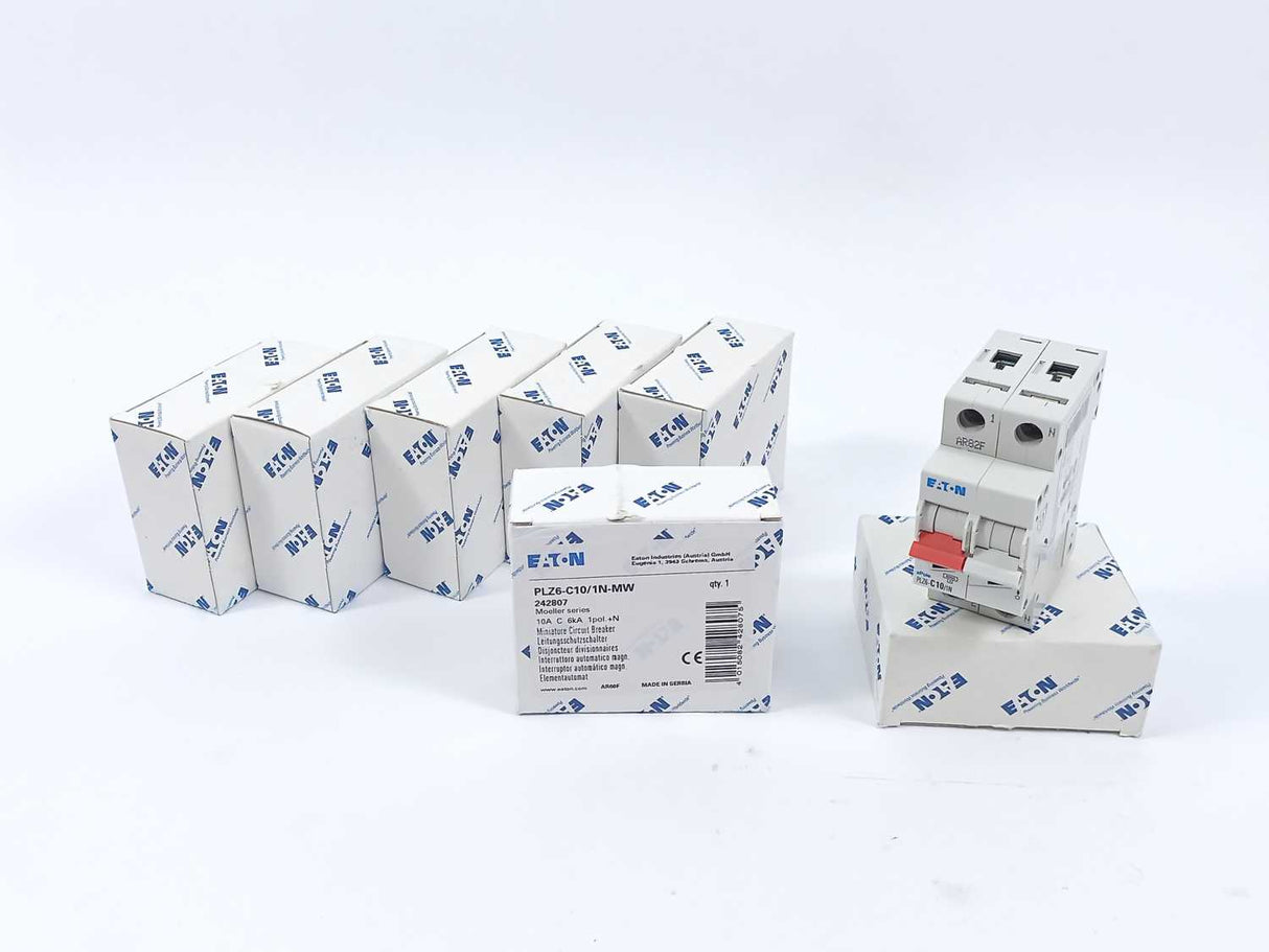 Eaton 242807 Over Current Switch, PLZ6-C10/1N-MW Batch 7 pcs.