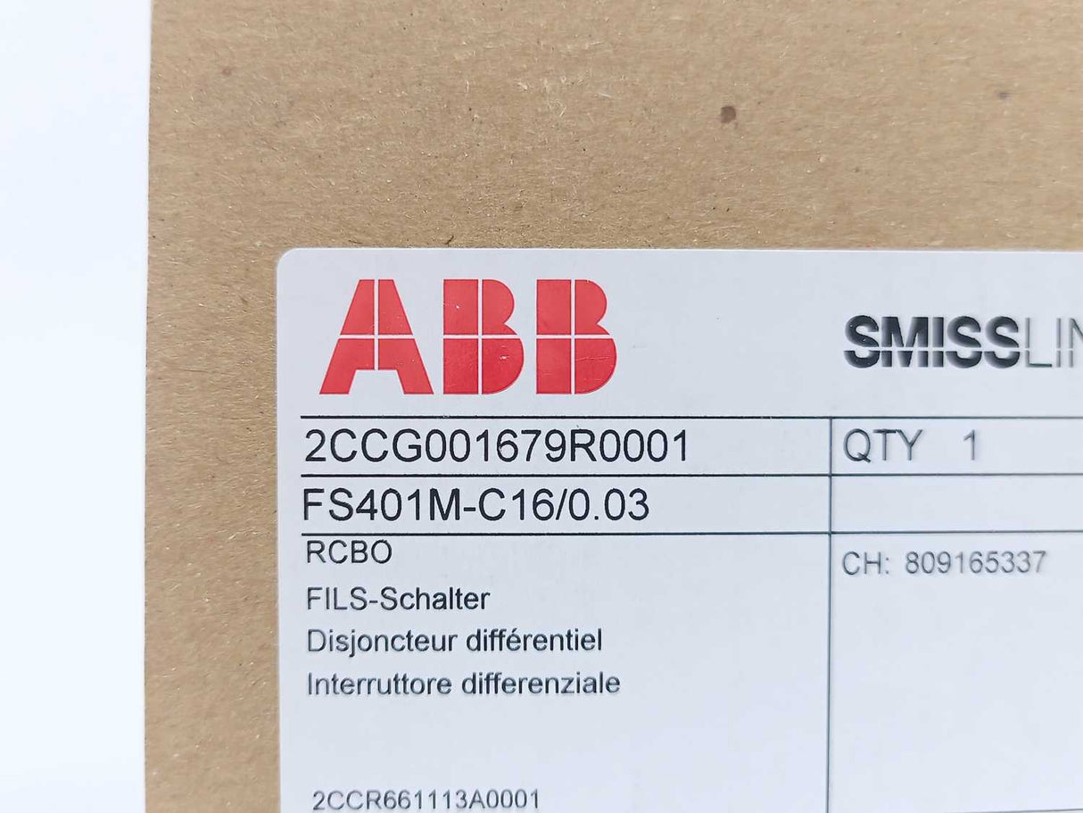 ABB 2CCG001679R0001 FS401M-C16/0.03 RCBO