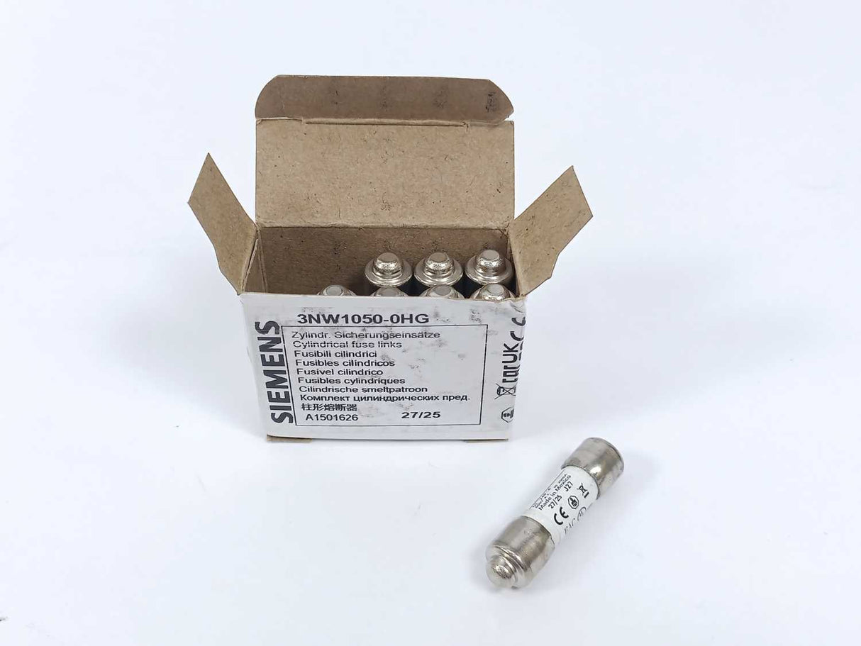 Siemens 3NW1050-0HG Cylindrical Fuse Links 8 Pcs.