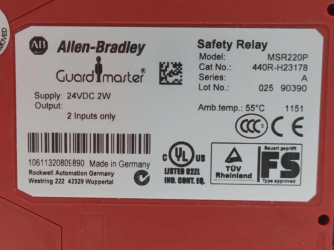AB 440R-H23178 SER. A Safety Relay 24VDC 2W 2-Inputs MSR220P