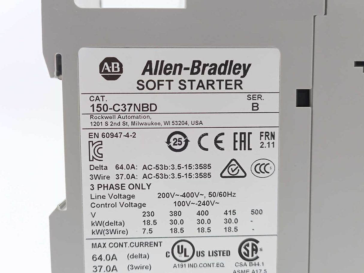 AB 150-C37NBD Ser: B, SMC-3 Soft Starter