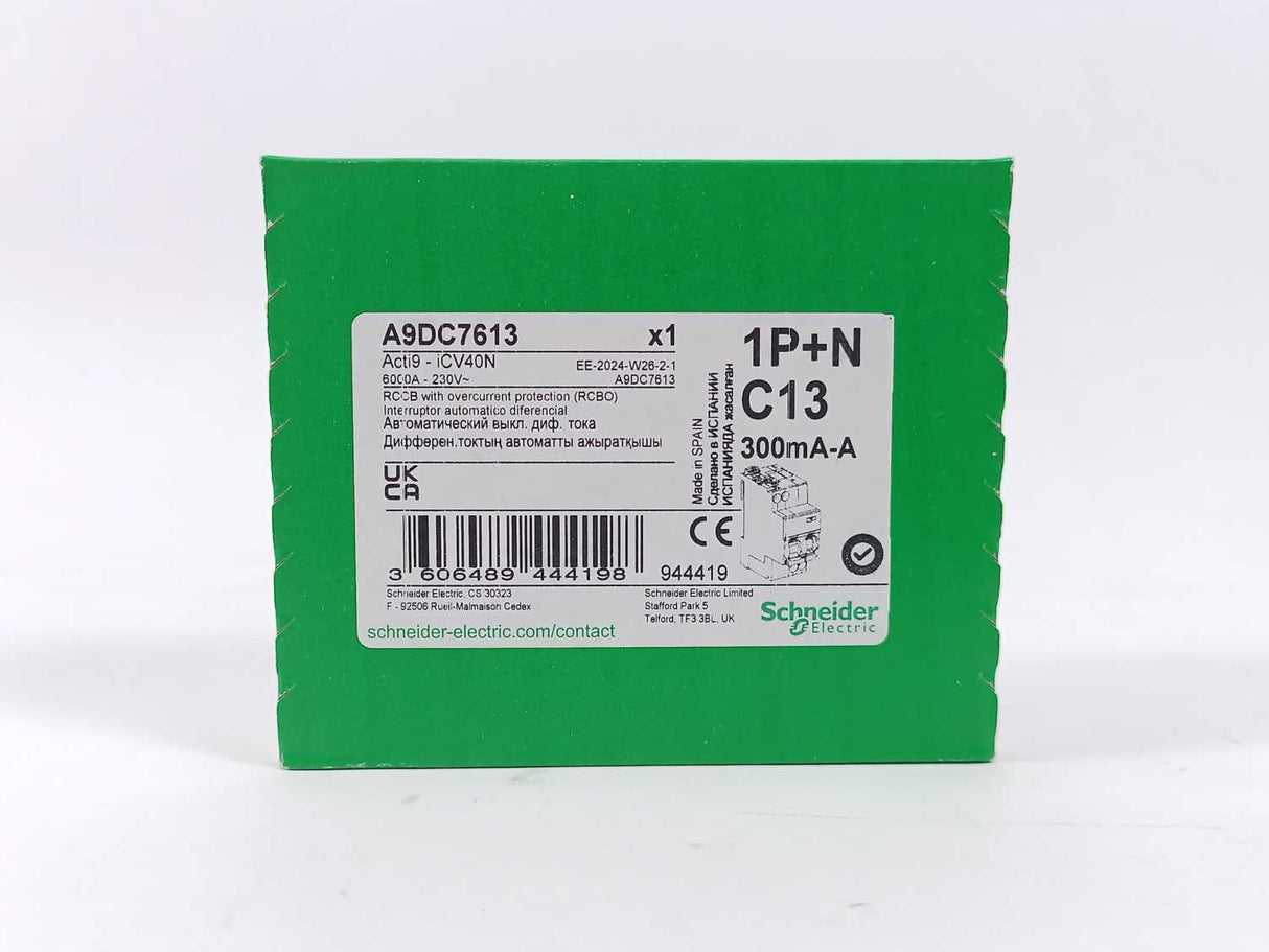 Schneider Electric A9DC7613 RCCB W/ Overcurrent Protection (RCBO)