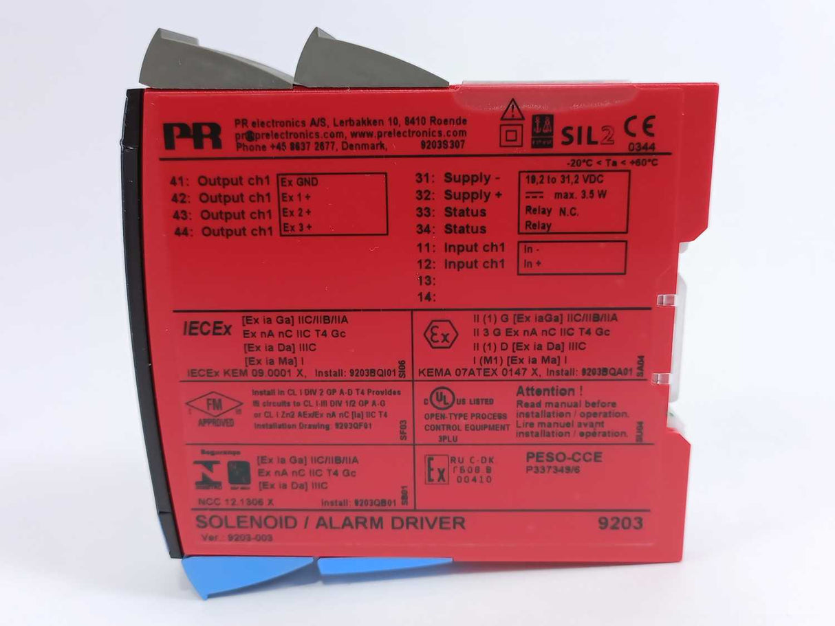PR Electronics 9203B2A 9203 Solenoid/Alarm Driver