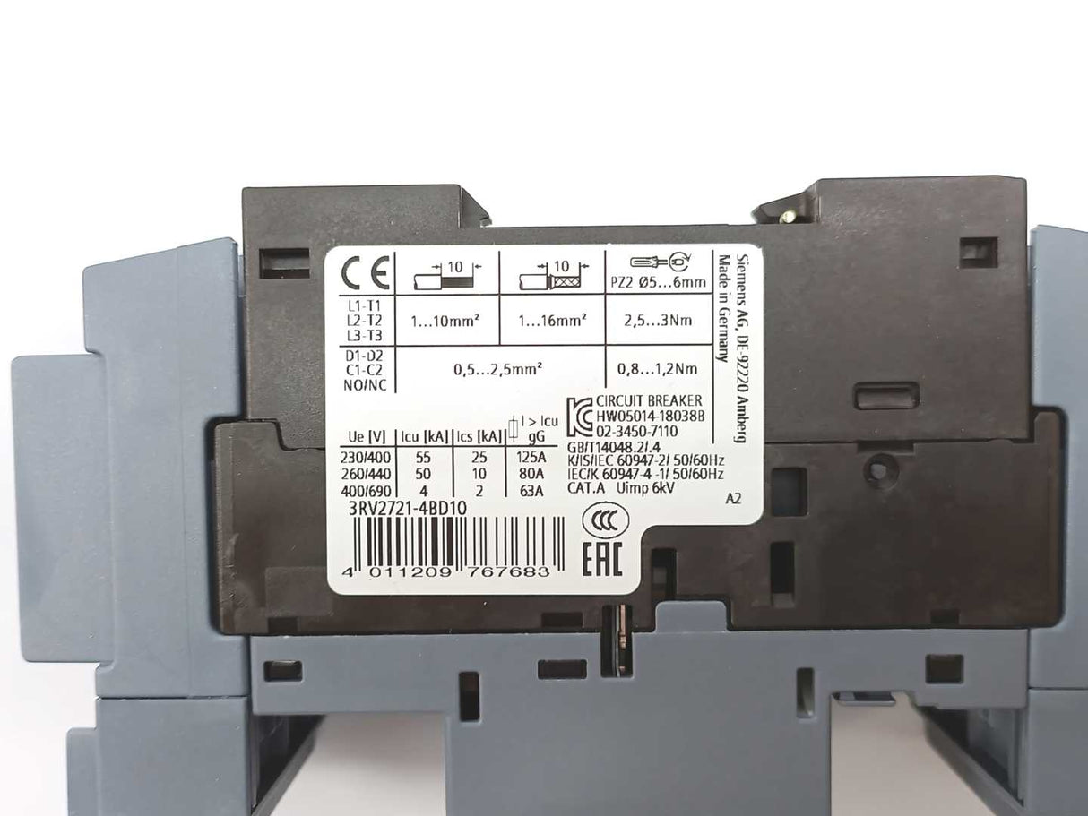 Siemens 3RV2721-4BD10 Circuit Breaker