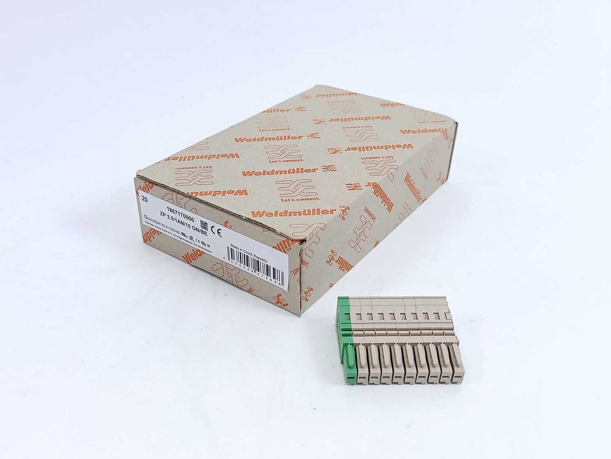 Weidmüller 1867170000 Z-series, Plug-in Connector, ZP 2.5/1AN/10 GN/BE