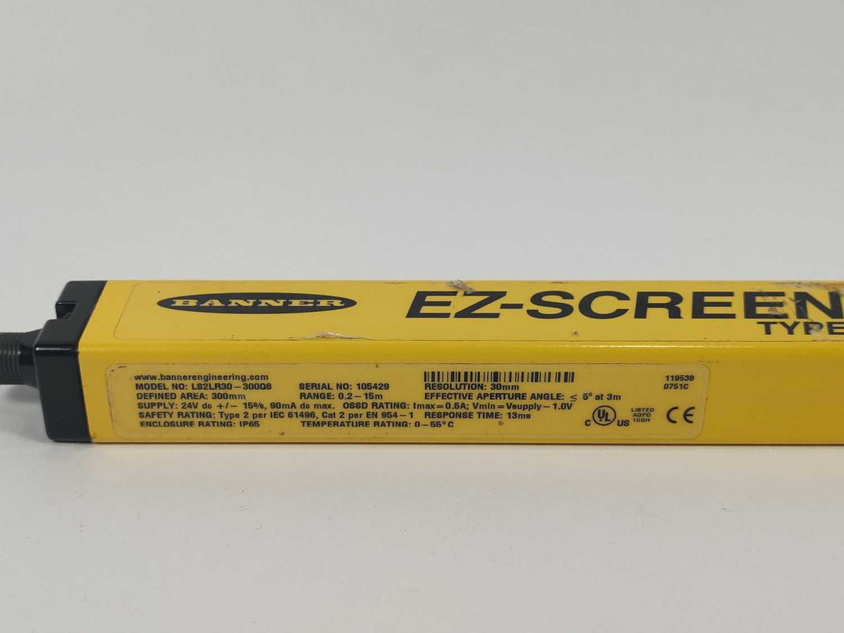 Banner Engineering 73525 & 73555 LS2E30-300Q8 Emitter & LS2LR30-300Q8 Receiver