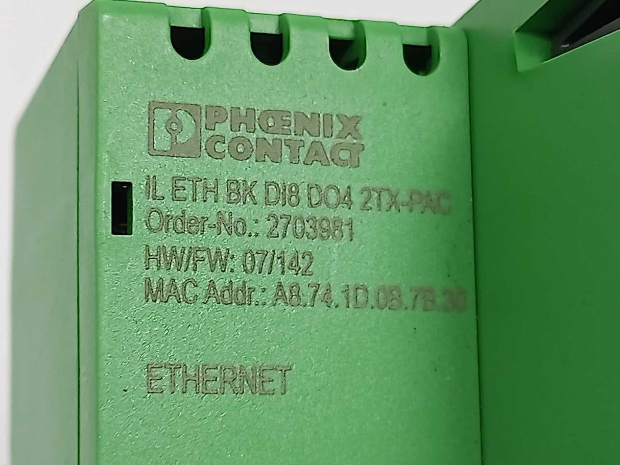 Phoenix 2703981 IL ETH BK DI8 DO4 2TX-PAC Bus coupler