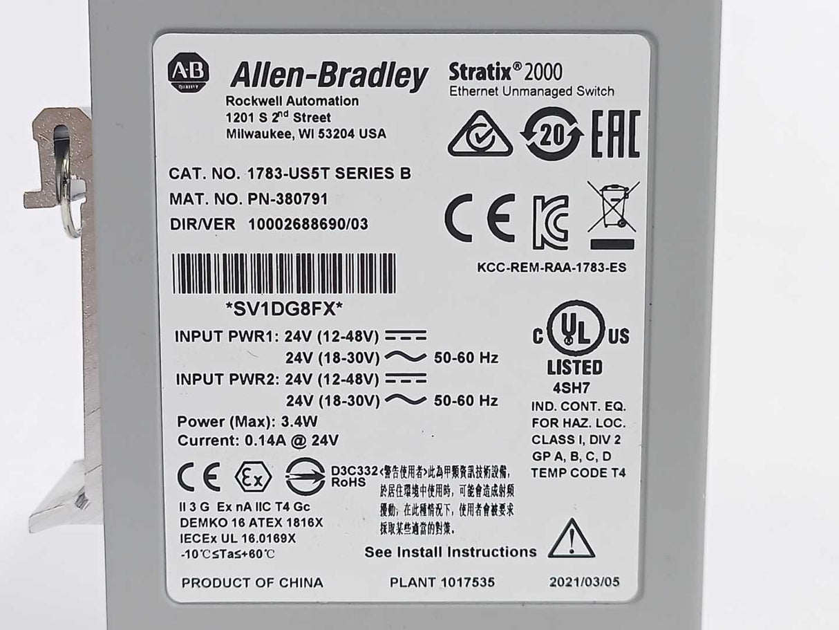 AB 1783-US5T Ser. B STRATIX 2000 Unmanaged Ethernet Switch