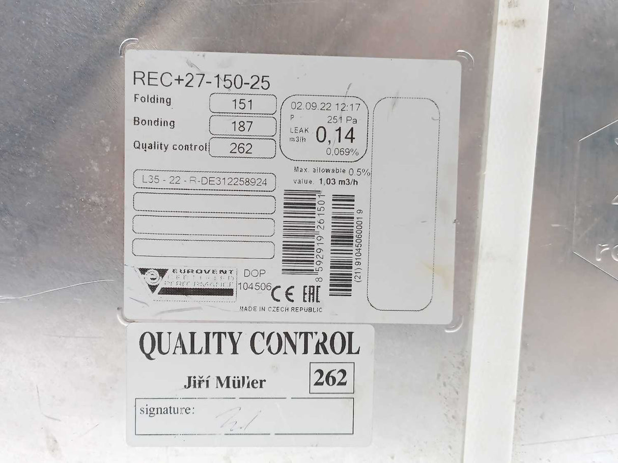 Eurovent REC+27-150-25 L35-22-R-DE312258924