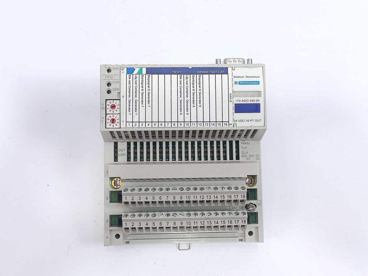 Schneider Electric 170ADO34000 TSX Momentum I/O Base, 24VDC-16PT OUT 0.5A