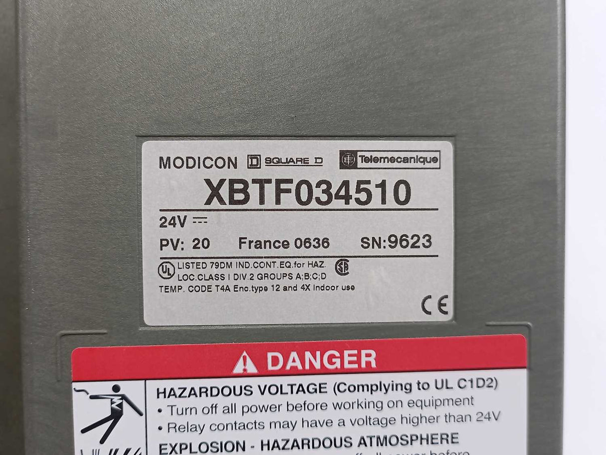 Schneider / Telemecanique XBTF034510 Modicon Touch Screen Panel 24V