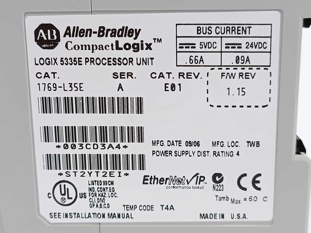 AB 1769-L35E Ser. A LOGIX 5335E Processor Unit