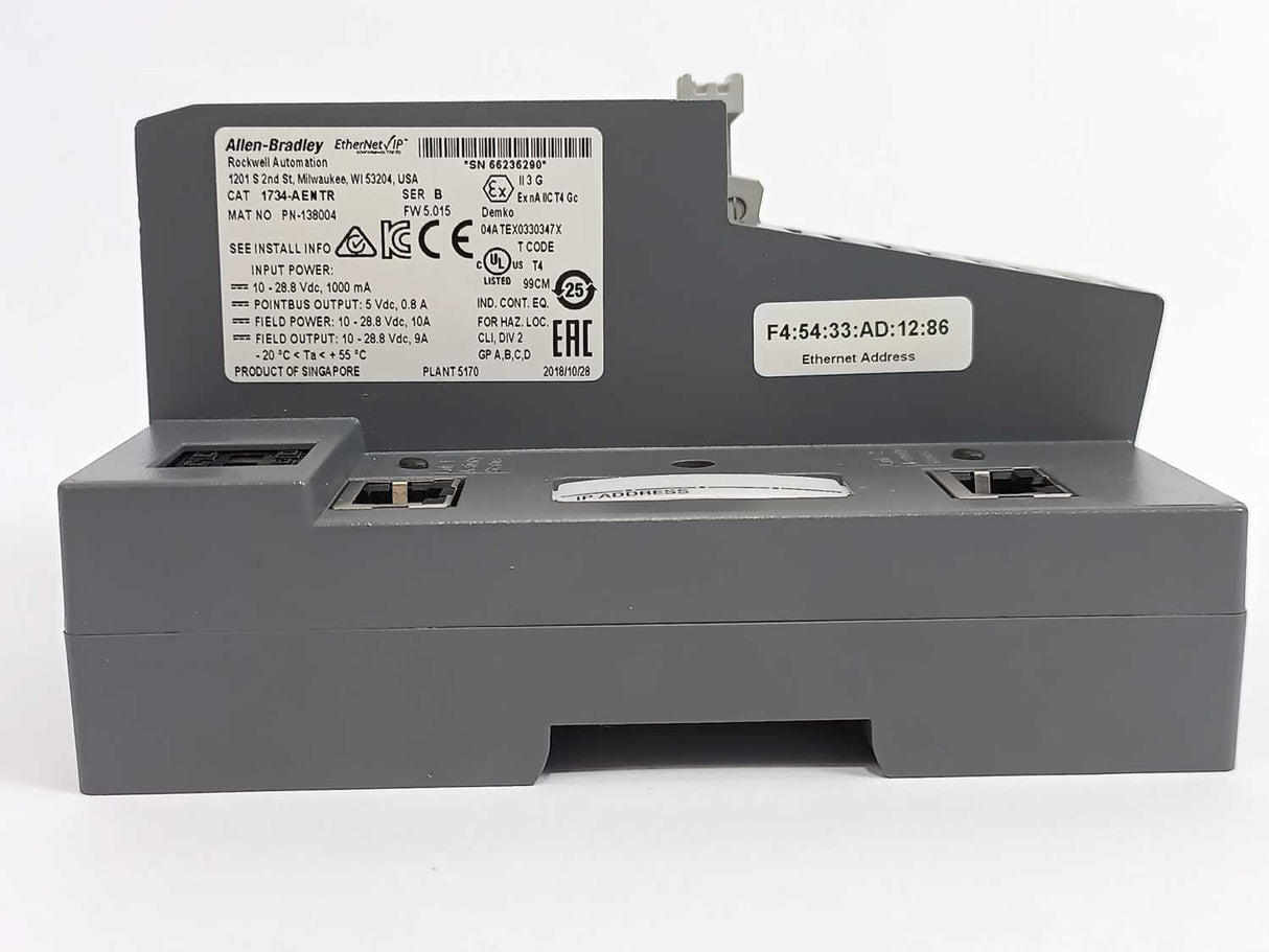 AB 1734-AENTR Ser. B FW. 5.015 POINT I/O Dual Port Network Adaptor