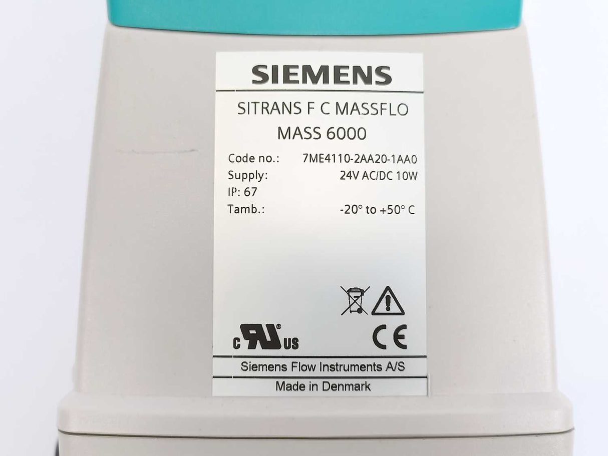 Siemens 7ME4110-2AA20-1AA0 SITRANS F C Massflo Mass 6000 24V AC/DC 10W