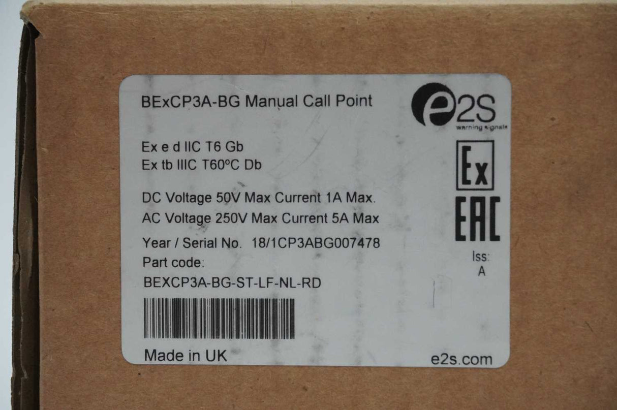 e2s BEXCP3A-BG-ST-LF-NL-RD BExCP3A-BG Manual Call Point