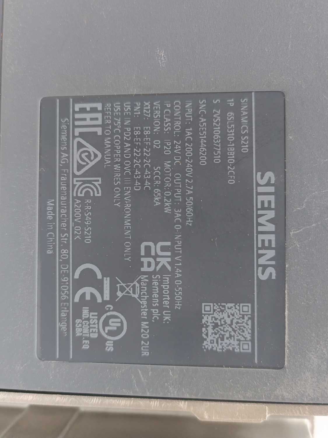 Siemens 6SL5310-1BB10-2CF0 SINAMICS S210