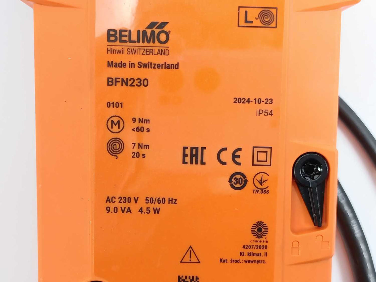 Belimo BFN230 Spring-Return Actuator For Fire And Smoke Dampers 90°