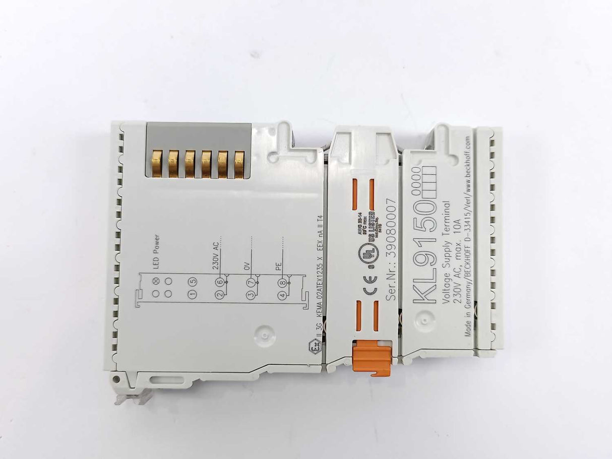 Beckhoff KL9150 Terminal 230V AC/max. 10 A Batch 6pcs.