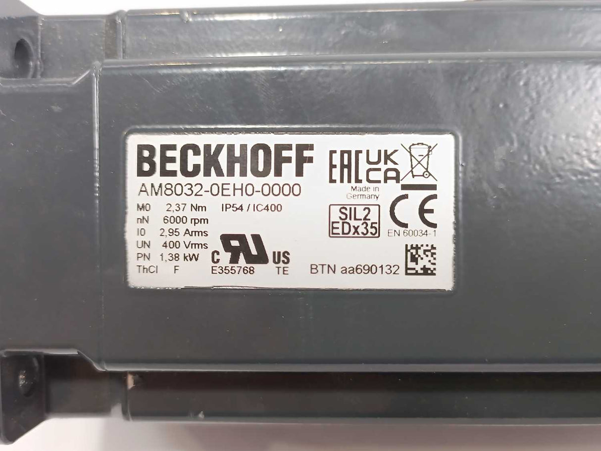 Beckhoff AM8032-0EH0-0000 Synchronous Servomotor