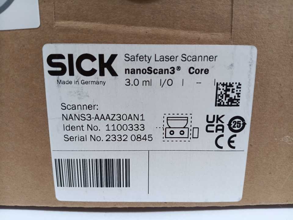 SICK 1100333 nanoScan3 Core Safety Laser Scanner