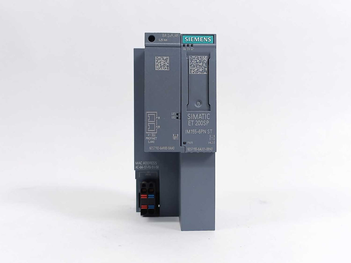 Siemens 6ES7 155-6AU01-0BN0 SIMATIC ET 200SP Interface w/ 6ES7193-6AR00-0AA0