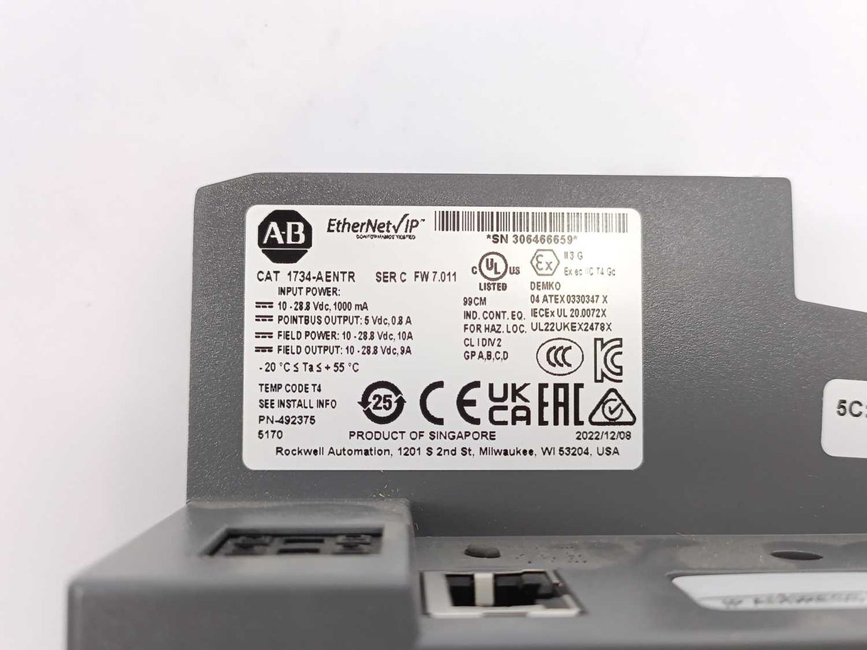 AB 1734-AENTR Series C POINT I/O EtherNet/IP Adapter w/ 1734-RTB Ser. A