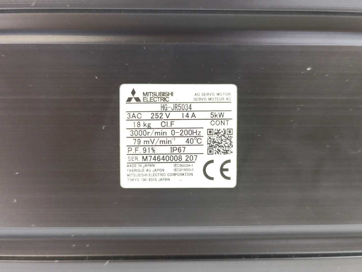Mitsubishi Electric HG-JR5034 5kW AC Servo Motor