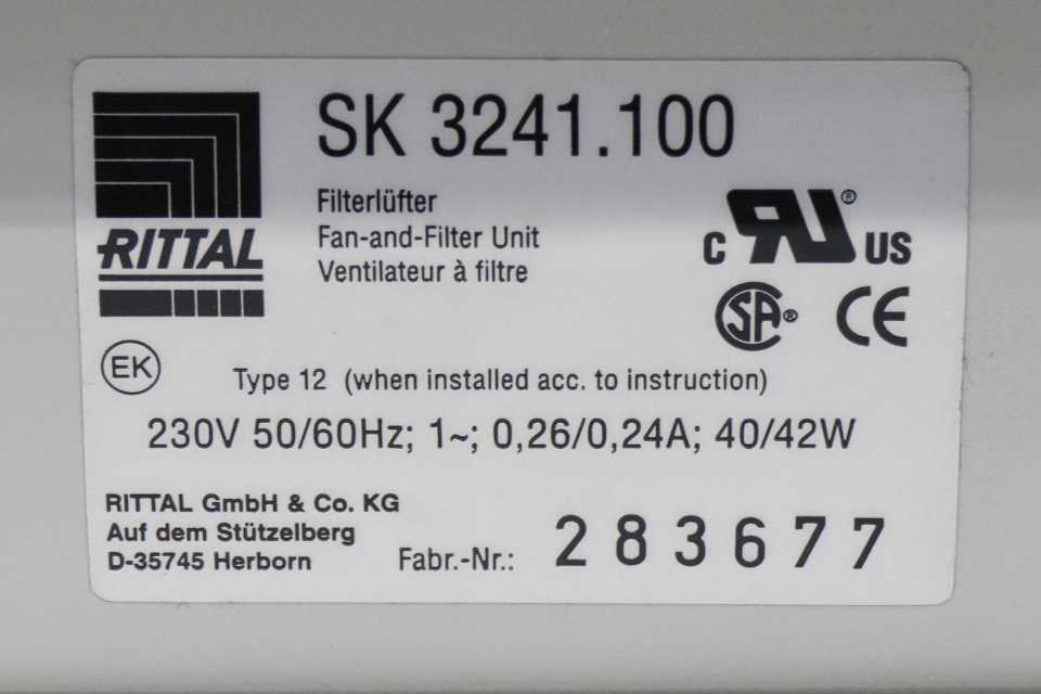 EBM-Papst K2S168-AA17-05 AC Diagonal Cooling Fan with Guard in Rittal Cabinet