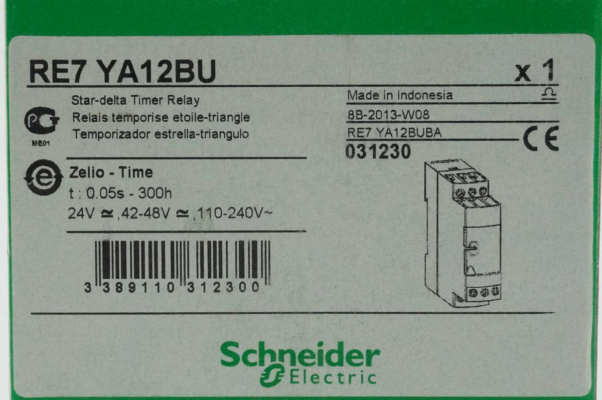 Schneider Electric RE7YA12BU Zelio-Time Star-Delta Timer Relay 031230