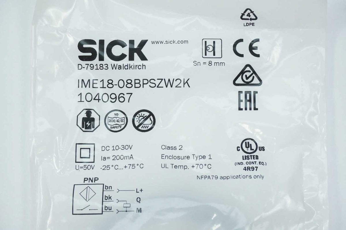 SICK 1040967 IME18-08BPSZW2K Inductive Proximity Sensor