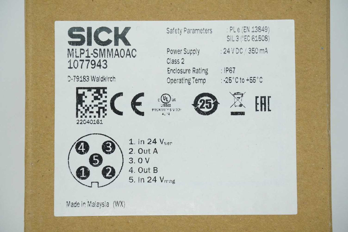 SICK 1077943 MLP1-SMMA0AC Power Supply 24VDC 350mA