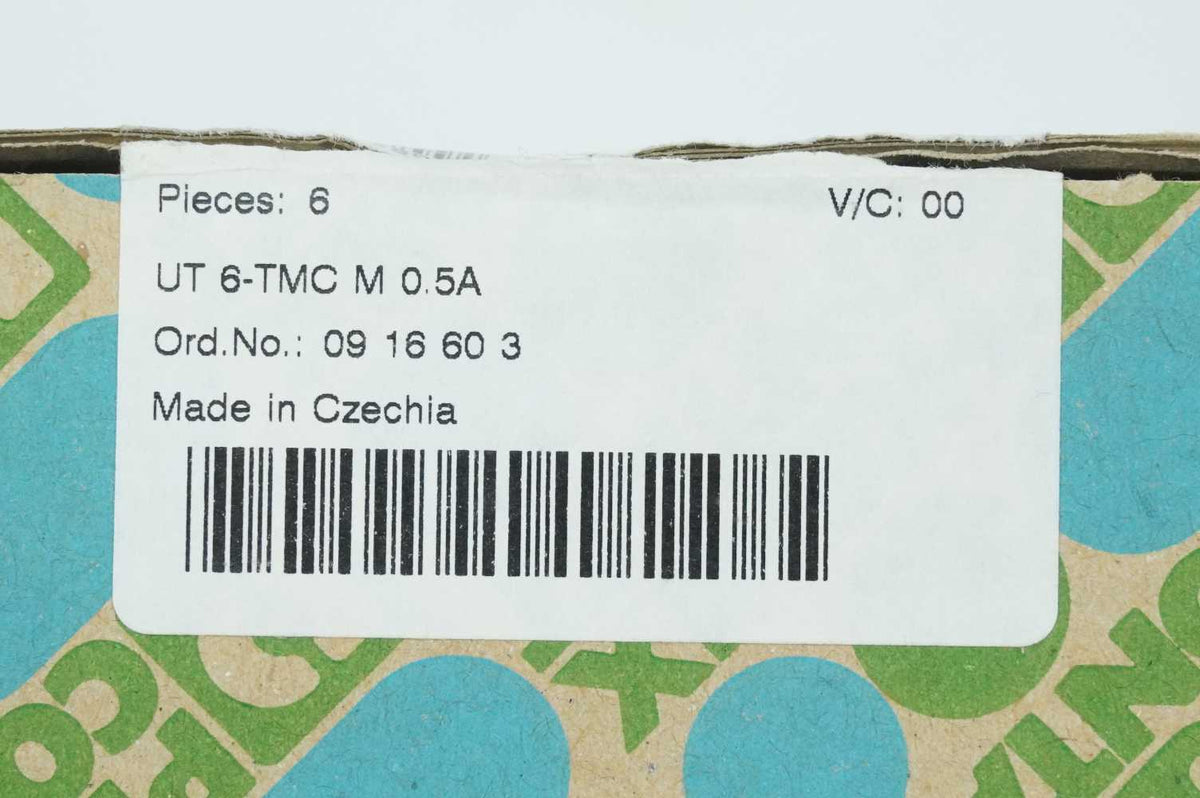 Phoenix Contact 0916603 UT 6-TMC M 0.5A Thermomagnetic Circuit Breaker Box 6 Pcs