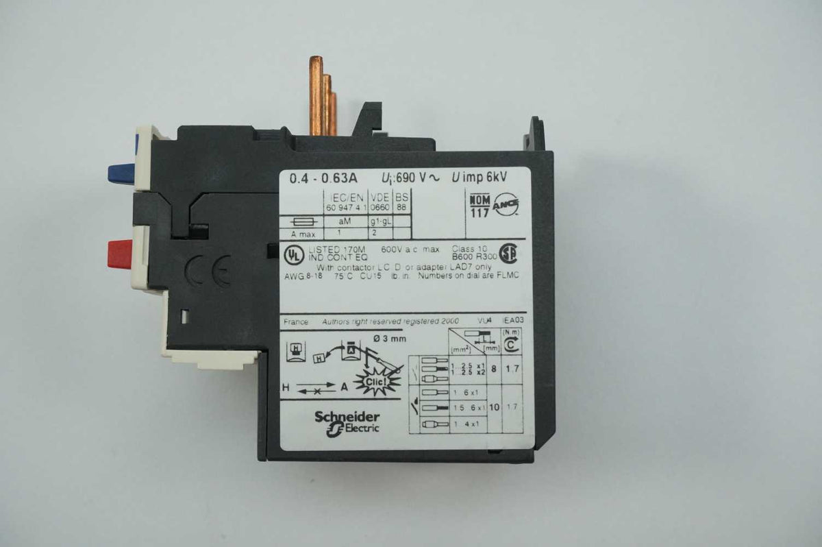 TELEMECANIQUE LRD04 TeSys Relay 0.4-0.63A 034674