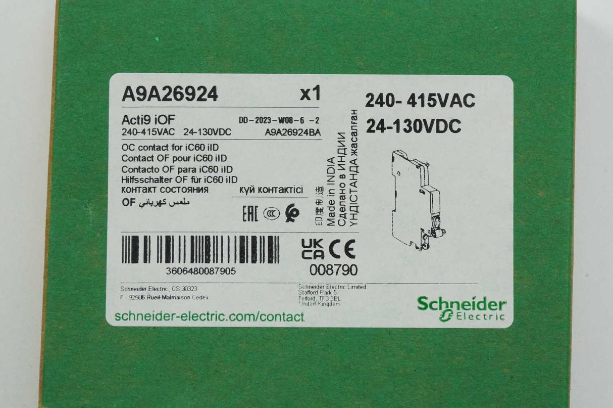 Schneider Electric A9A26924 Acti9 iOF OC Contact for iC60 iID