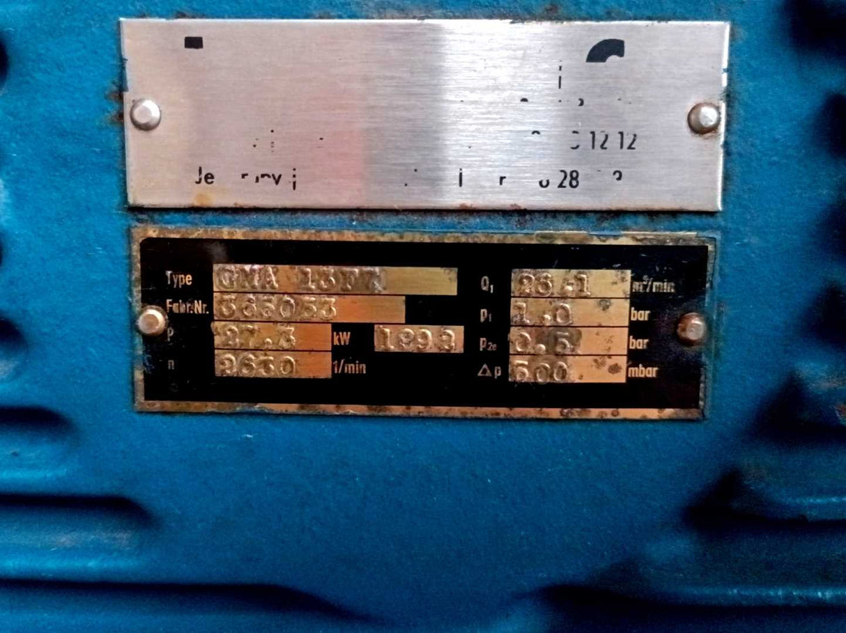 AERZEN GMA 13F7 Positive Displacement High Vacuum Blower w/ ABB Motor