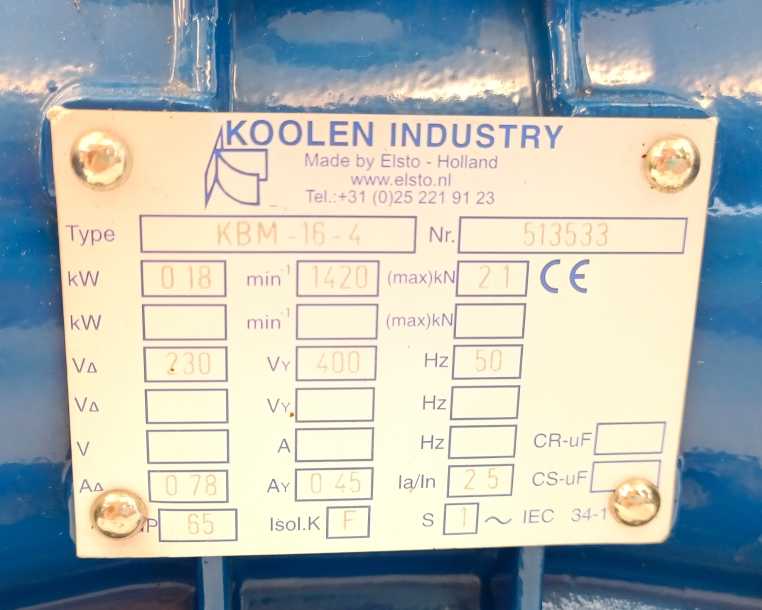 Elsto KBM-16-4 Koolen Industry Vibration Motors
