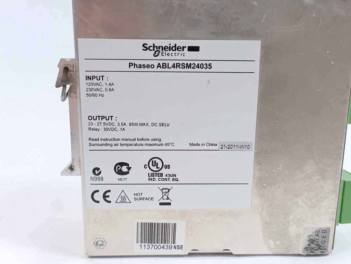 Schneider Electric ABL4RSM24035 Regulated Power Supply, 120..230V AC, 24V