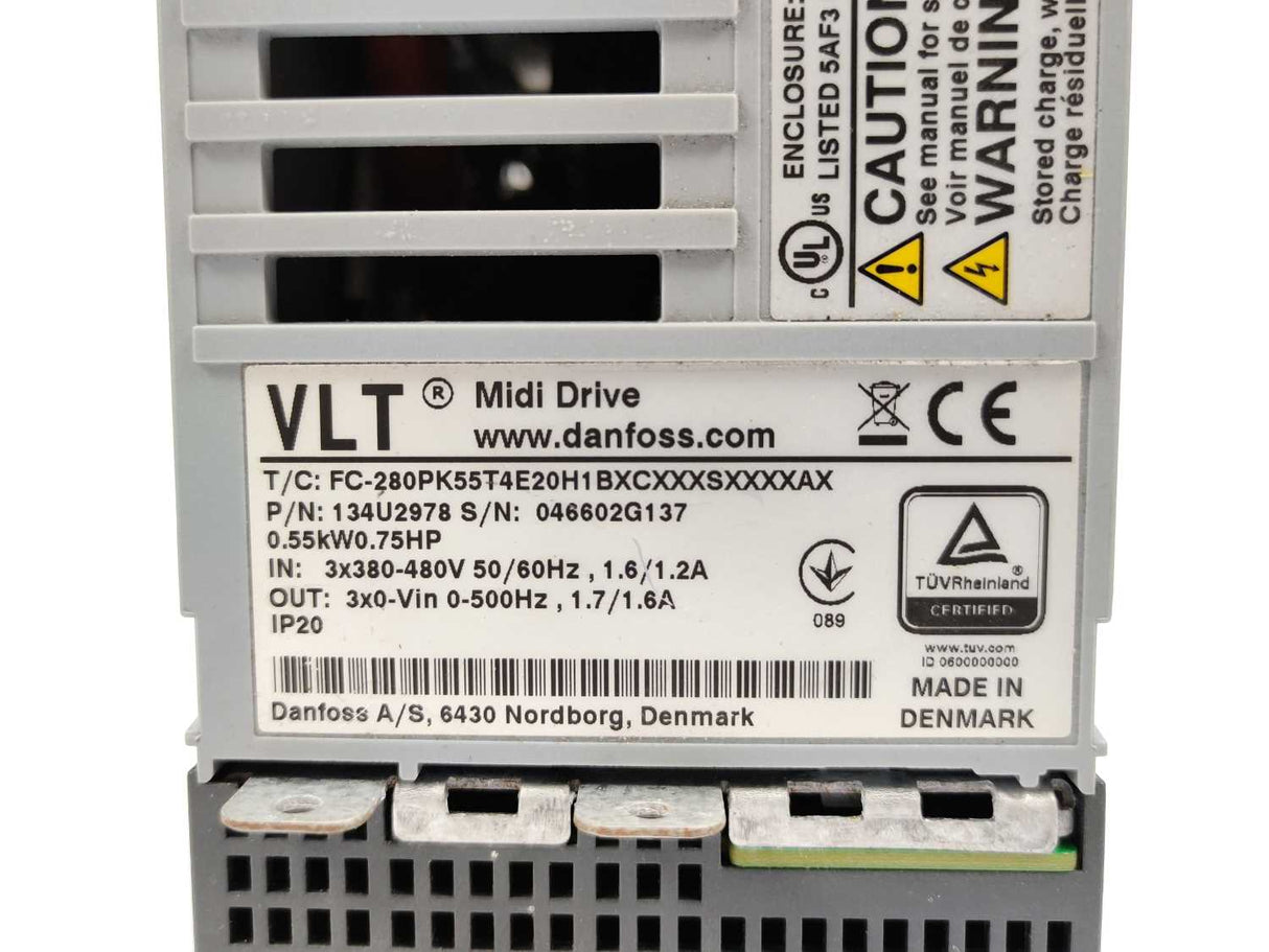 Danfoss FC-280PK55T4E20H1BXCXXXSXXXXAX 134U2978 Frequency converter 0.55kW