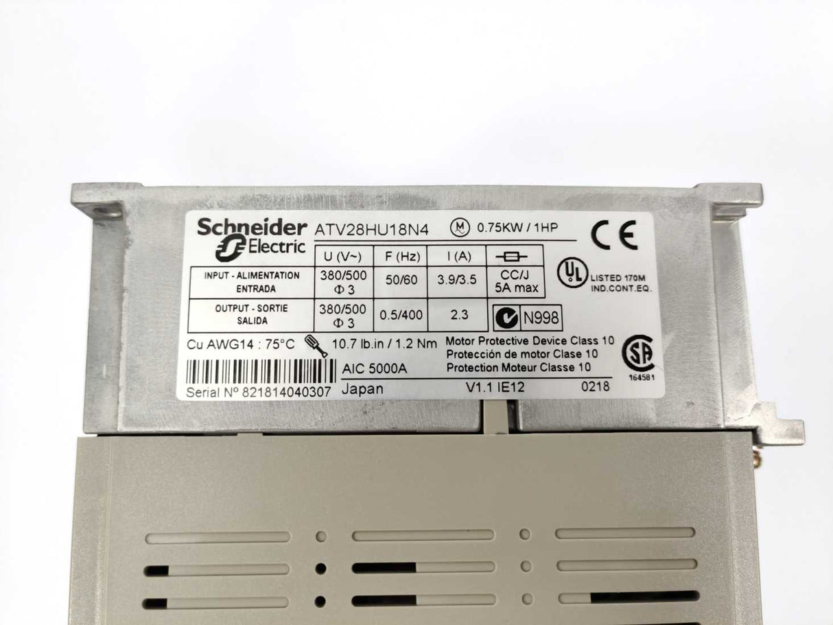Schneider Electric ATV28HU18N4 adjustable speed drive