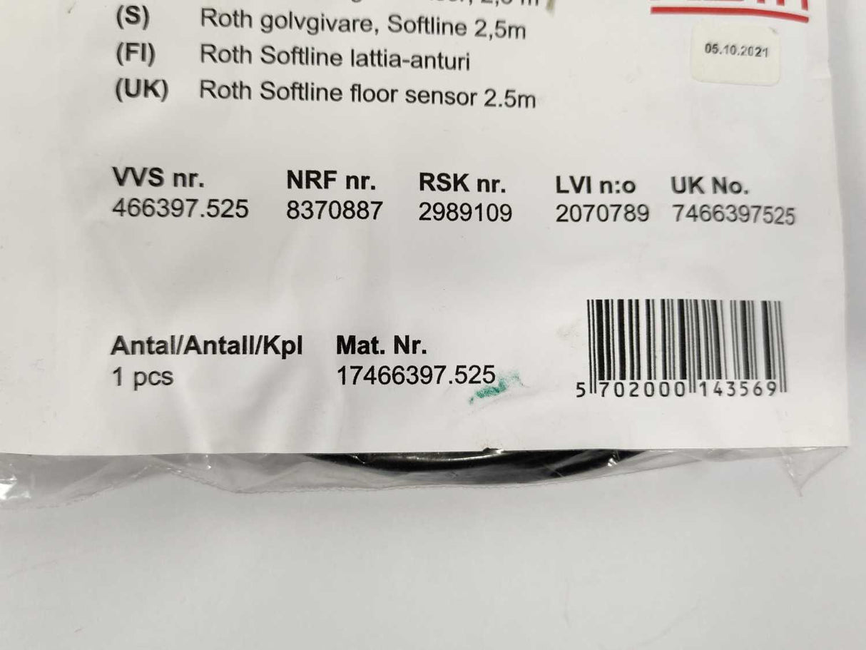 Roth 17466397.525 Roth Softline floor sensor 2.5 m