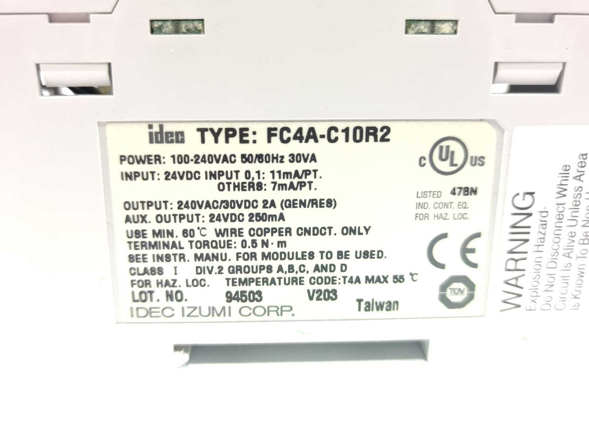Idec Izumi Corp. FC4A-C10R2 CPU UNIT