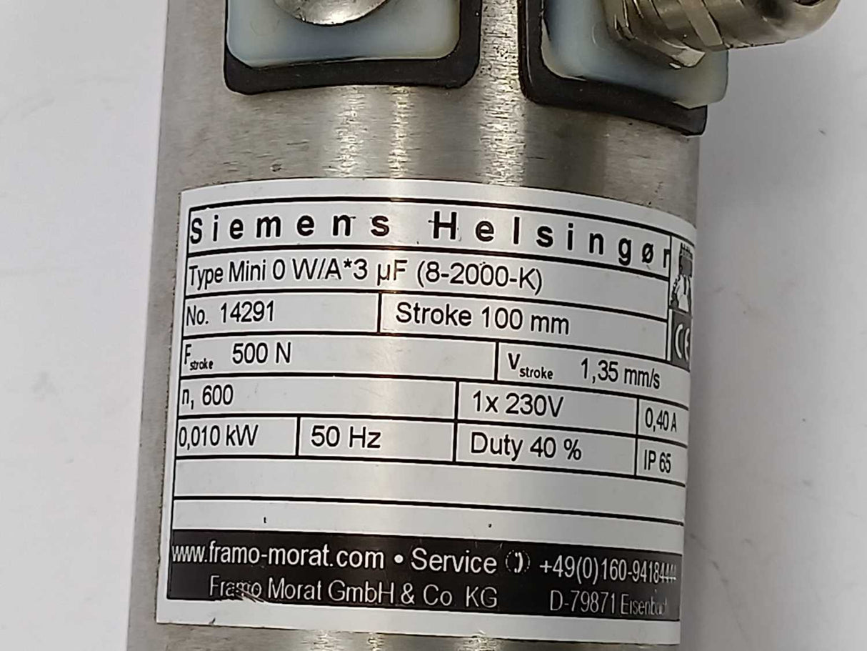 Framo Morat Mini 0W/A*3 μF (8-2000-K) LINEAR ACTUATOR 0,010 kW