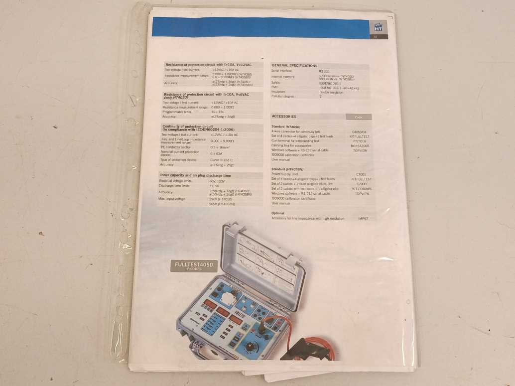 HT instruments FULLTEST 4058 Multifunction Tester, power up, do not reacht