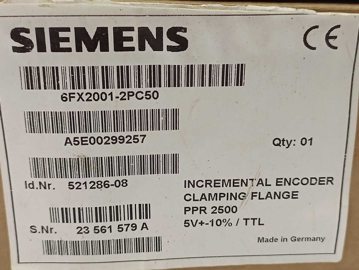 Siemens 6FX2001-2PC50 INCREMENTAL ENCODER