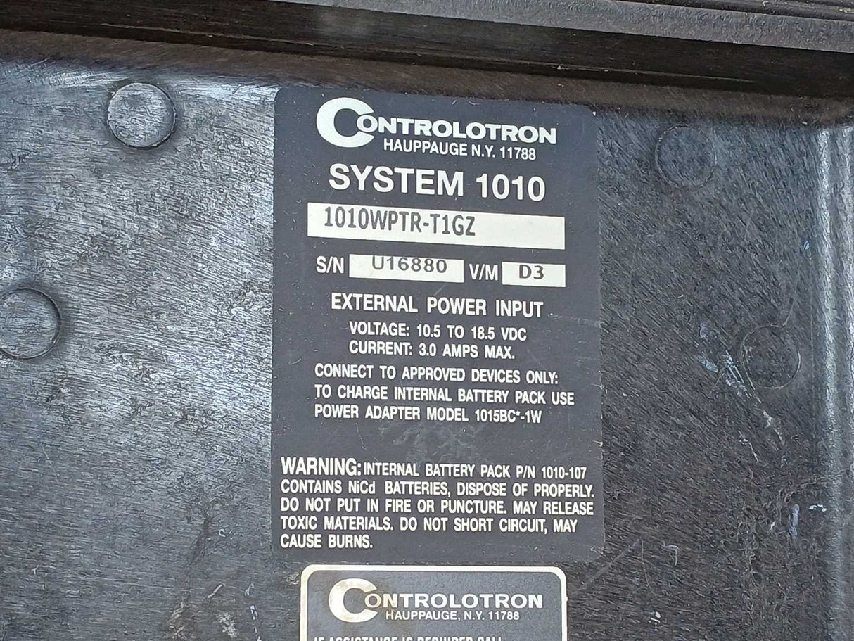 Controlotron 1010WPTR-T1GZ Flow Meter System 1010