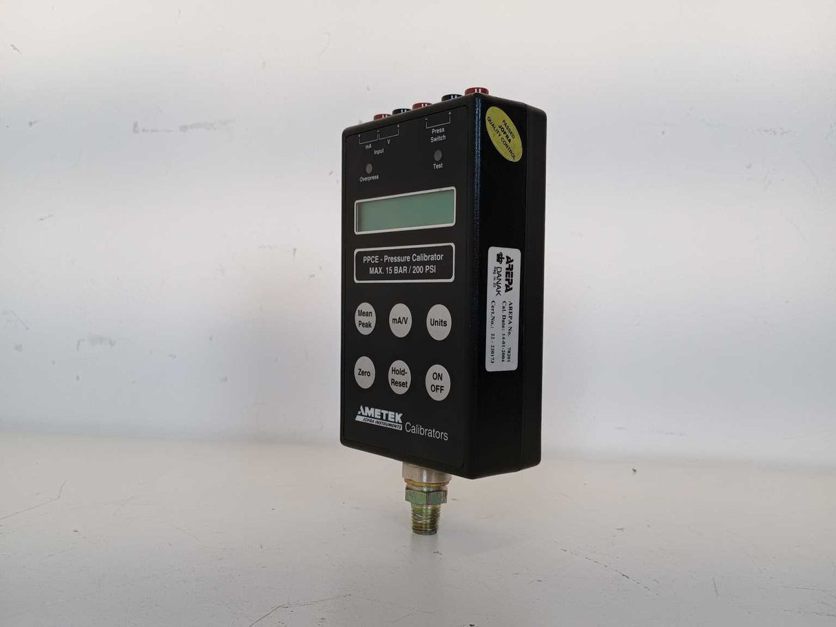 Ametek CE PPCE 15 bar Electronic Pressure Calibrator max. 15 bar/200 PSI