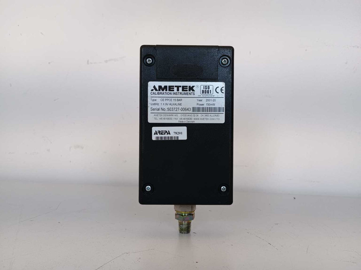 Ametek CE PPCE 15 bar Electronic Pressure Calibrator max. 15 bar/200 PSI
